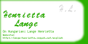 henrietta lange business card